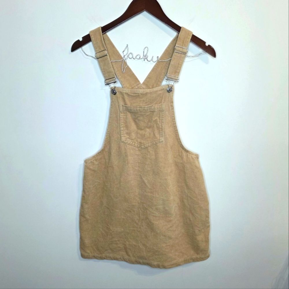 Forever 21 Tan Corduroy Overall Dress Size Small